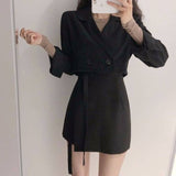 Thin selection] Fashion suit two-piece suit female 2019 summer new Korean version of the plaid thin coat + pants suit