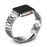 Stainless Steel Strap For Apple Watch 42mm 38mm 4 3 2 1 Metal Watchband Three Link Bracelet Band for iWatch Series 4 5 40mm 44mm