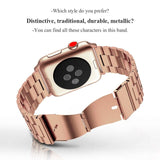 Stainless Steel Strap For Apple Watch 42mm 38mm 4 3 2 1 Metal Watchband Three Link Bracelet Band for iWatch Series 4 5 40mm 44mm