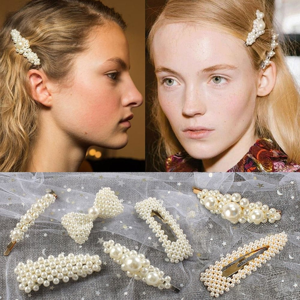 1PC Korean Fashion Pearl Hair Clips for Women Girls Elegant Snap Barrettes Hairpins Hairgrips Hair Accessories Styling Tools