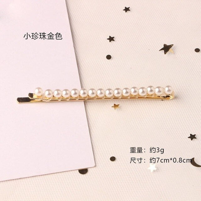 1PC Korean Fashion Pearl Hair Clips for Women Girls Elegant Snap Barrettes Hairpins Hairgrips Hair Accessories Styling Tools