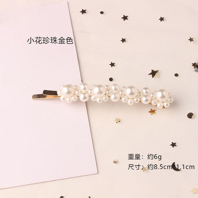 1PC Korean Fashion Pearl Hair Clips for Women Girls Elegant Snap Barrettes Hairpins Hairgrips Hair Accessories Styling Tools