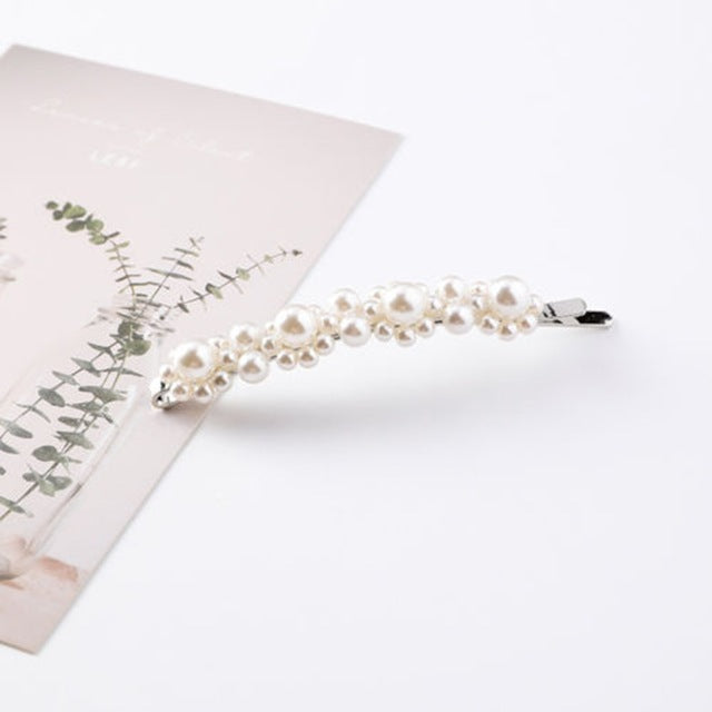 1PC Korean Fashion Pearl Hair Clips for Women Girls Elegant Snap Barrettes Hairpins Hairgrips Hair Accessories Styling Tools