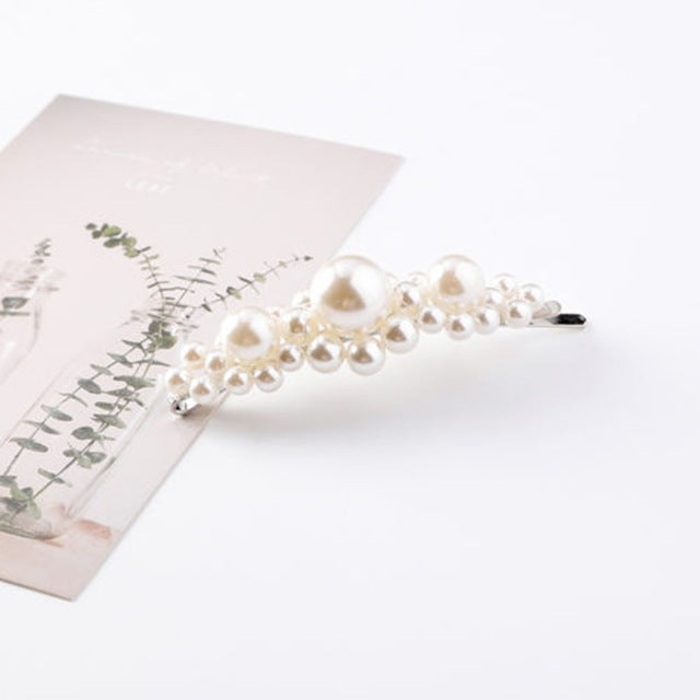 1PC Korean Fashion Pearl Hair Clips for Women Girls Elegant Snap Barrettes Hairpins Hairgrips Hair Accessories Styling Tools