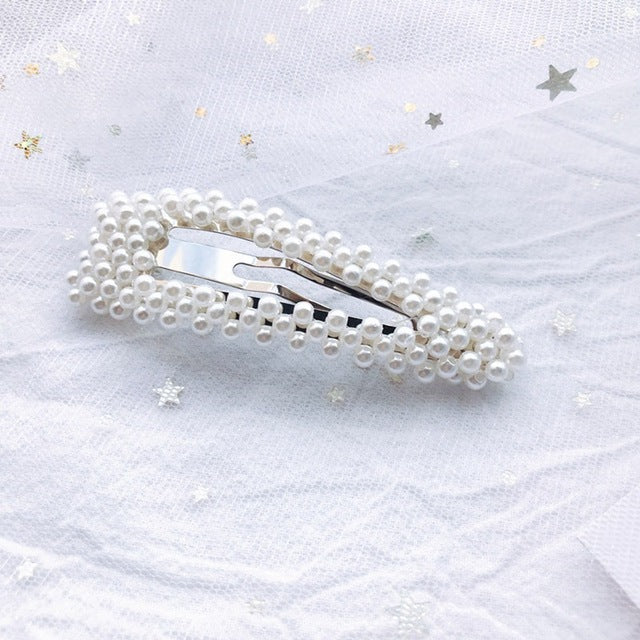 1PC Korean Fashion Pearl Hair Clips for Women Girls Elegant Snap Barrettes Hairpins Hairgrips Hair Accessories Styling Tools