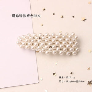 1PC Korean Fashion Pearl Hair Clips for Women Girls Elegant Snap Barrettes Hairpins Hairgrips Hair Accessories Styling Tools