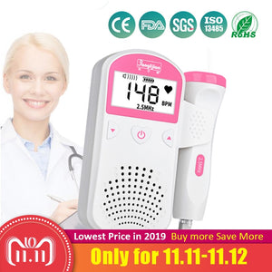 Fetal Doppler Fetal listen baby monitor right test medical no radiation pregnant women household quickened stethoscope