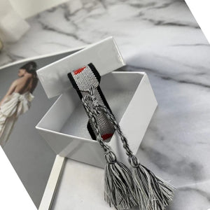 Brand hot sell crafts woven bracelets fabric adjustable letter cotton bracelet trend handmade frienddship bracelet with box set
