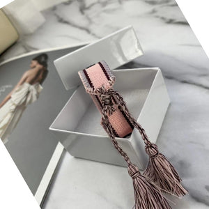 Brand hot sell crafts woven bracelets fabric adjustable letter cotton bracelet trend handmade frienddship bracelet with box set