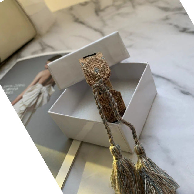 Brand hot sell crafts woven bracelets fabric adjustable letter cotton bracelet trend handmade frienddship bracelet with box set