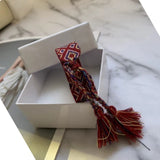 Brand hot sell crafts woven bracelets fabric adjustable letter cotton bracelet trend handmade frienddship bracelet with box set