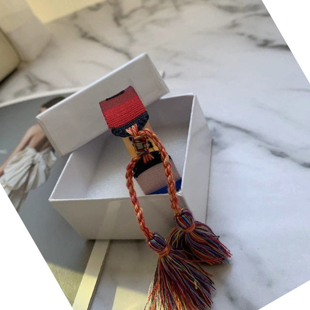 Brand hot sell crafts woven bracelets fabric adjustable letter cotton bracelet trend handmade frienddship bracelet with box set
