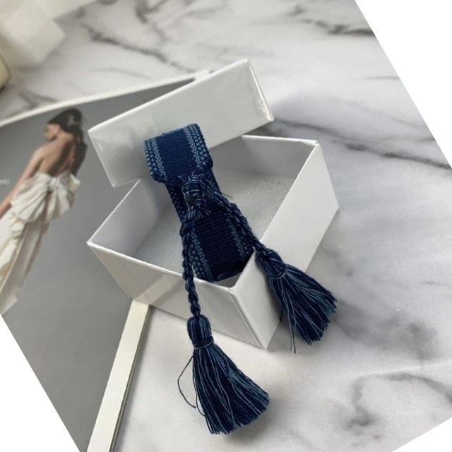 Brand hot sell crafts woven bracelets fabric adjustable letter cotton bracelet trend handmade frienddship bracelet with box set