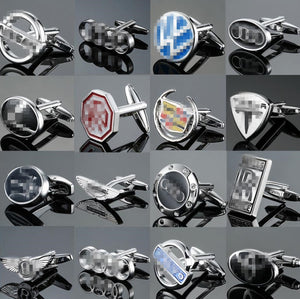 Fashion luxury car logo cufflinks with German cars Japanese cars American cars Korean cars British cars French cars for car fans