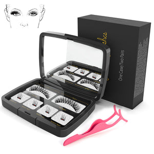 Magnetic eyelashes 4 part magnets handmade 3D/6D magnet lashes natural false eyelash comfortable with Gift Box SCT04-1