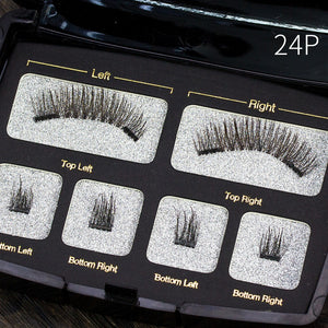Magnetic eyelashes 4 part magnets handmade 3D/6D magnet lashes natural false eyelash comfortable with Gift Box SCT04-1