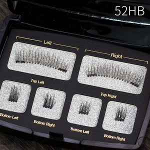 Magnetic eyelashes 4 part magnets handmade 3D/6D magnet lashes natural false eyelash comfortable with Gift Box SCT04-1