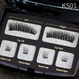 Magnetic eyelashes 4 part magnets handmade 3D/6D magnet lashes natural false eyelash comfortable with Gift Box SCT04-1