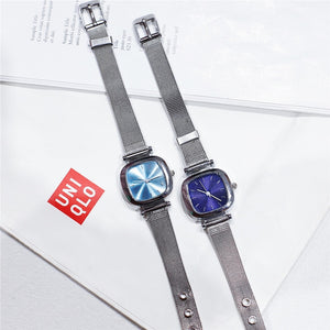 Silver Gold Mesh Strap Women Fashion Watches Unique Square Dial Design Qualities Ladies Wristwatches Simple Woman Quartz Clock