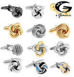 Free shipping Black Cufflinks for men fashion knot design top quality copper hotsale cufflinks whoelsale&retail