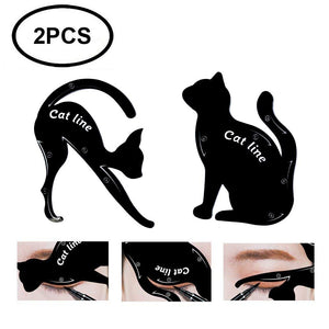 Beauty Eyebrow mold Stencils 2Pcs Women Cat Line Pro Eye Makeup Tool Eyeliner Stencils Template Shaper Model for women girls