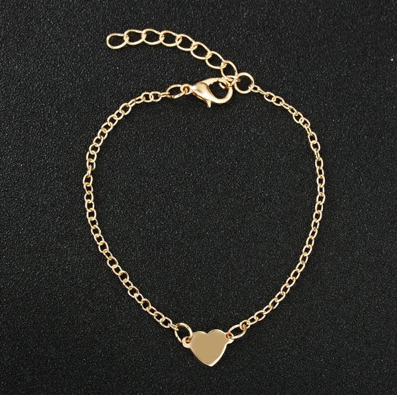 NS1 Hot Sale Charming Heart Bracelets&Bangles For Women Girls Gold Silver Color Metal Bracelets Statement Jewelry Wholesale