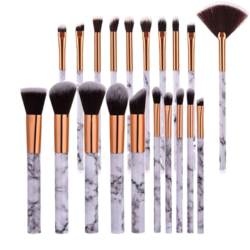 10pcsPromotions marbling texture brushes face foundation powder eyeshadow kabuki eye blending cosmetic marble makeup brush tool