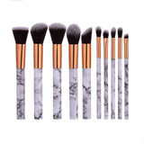 10pcsPromotions marbling texture brushes face foundation powder eyeshadow kabuki eye blending cosmetic marble makeup brush tool