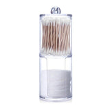 Acrylic Portable Round Container Storage Case Makeup Organizer Cotton & Pad Box Cosmetics Swab Q-tip Holder Wholesale