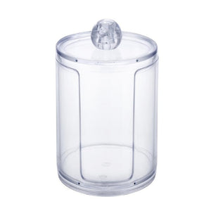 Acrylic Portable Round Container Storage Case Makeup Organizer Cotton & Pad Box Cosmetics Swab Q-tip Holder Wholesale