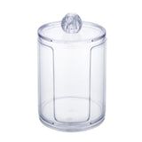 Acrylic Portable Round Container Storage Case Makeup Organizer Cotton & Pad Box Cosmetics Swab Q-tip Holder Wholesale