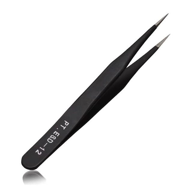 Fashion Nail Art Acrylic Gel Picking Tool Rhinestones Gem Decor Black Eyelash Tweezers DIY hand clip 1.0MM