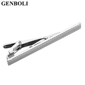 GENBOLI Men's Tie Clip Formal Stainless Steel Slim Classic Tie Clasp Bar Pin Business Casual Style Clips For Men Boy Male