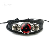 Sharingan Eye Bracelet Anime Naruto Braided Leather Bracelet Naruto Sasuke Uchiha Clan Rinnegan Taichi Kakashi Cosplay Jewelry