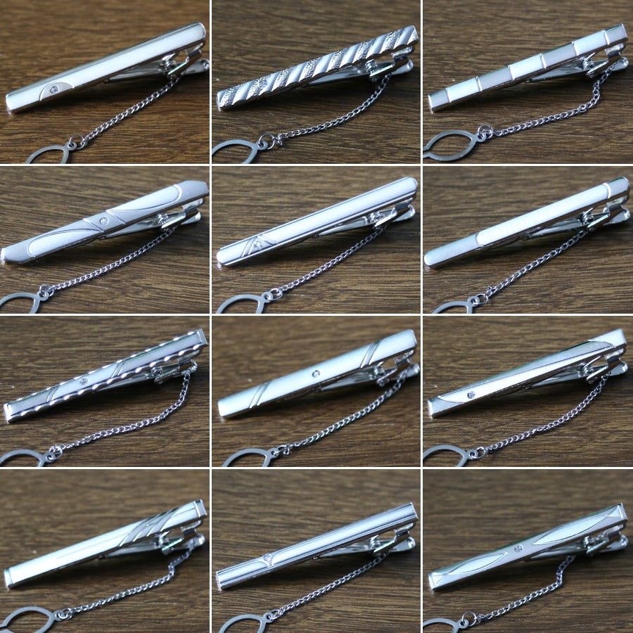 New Tie Clip Fashion Style Necktie Men Metal Silver Simple Bar Clasp Practical Bowtie Clasp Tie Pin for Mens Gift Accessories