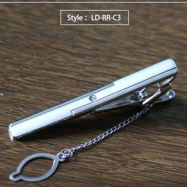 New Tie Clip Fashion Style Necktie Men Metal Silver Simple Bar Clasp Practical Bowtie Clasp Tie Pin for Mens Gift Accessories