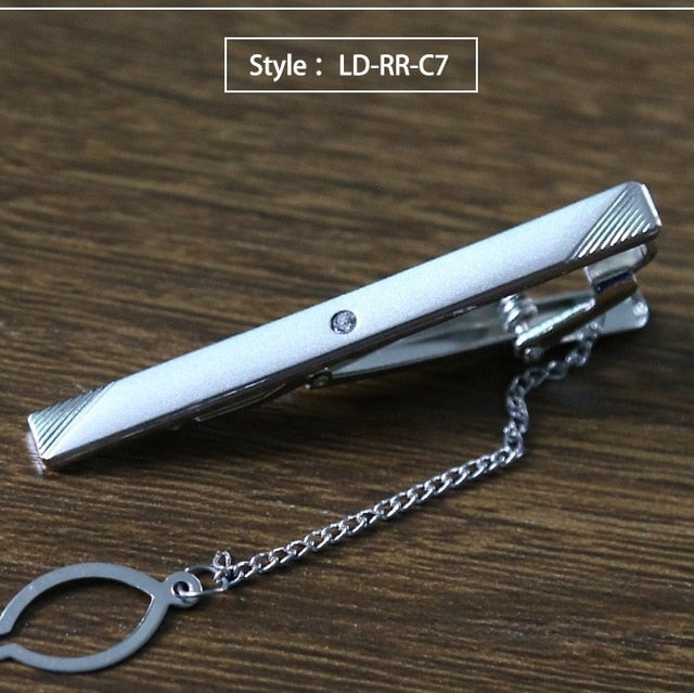 New Tie Clip Fashion Style Necktie Men Metal Silver Simple Bar Clasp Practical Bowtie Clasp Tie Pin for Mens Gift Accessories