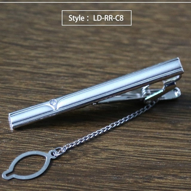 New Tie Clip Fashion Style Necktie Men Metal Silver Simple Bar Clasp Practical Bowtie Clasp Tie Pin for Mens Gift Accessories